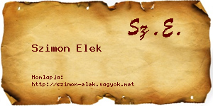 Szimon Elek névjegykártya